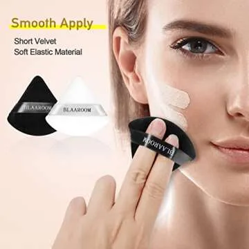BLAAROOM 12 Pcs Velour Powder Puff Face Makeup Triangle Powder Puffs Face Exquisite Makeup Eyes and Corners Contouring for Loose Powder Wet Dry Cosmetic Foundation Sponge Makeup Tool