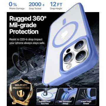 Shiiuou Strong Magnetic for iPhone 16 Pro Case, Skin-Friendly[Compatible with Magsafe] [Military-Grade Test Protection] Shockproof Slim Translucent Matte Cover for iPhone 16 Pro Phone Case, Navy Blue