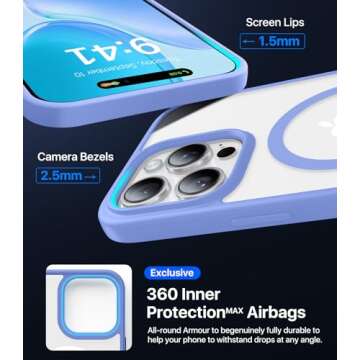 Shiiuou Strong Magnetic for iPhone 16 Pro Case, Skin-Friendly[Compatible with Magsafe] [Military-Grade Test Protection] Shockproof Slim Translucent Matte Cover for iPhone 16 Pro Phone Case, Navy Blue