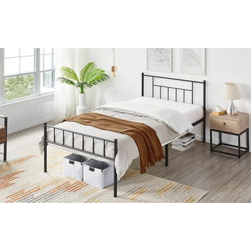 Stylish Yaheetech Twin Metal Bed Frame with Storage