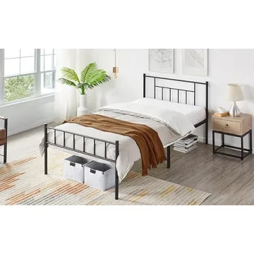 Stylish Yaheetech Twin Metal Bed Frame with Storage