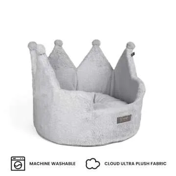 NANDOG Crown Cozy Round Bed – Plush & Washable for Pets