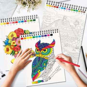 Kalysky Color by Numbers Adult Coloring Books: 3 Fun Relaxation Books for All Ages