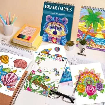 Kalysky Color by Numbers Adult Coloring Books for Relaxation