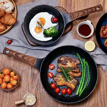 DIIG Nonstick Frying Pans Set with Eco-Friendly Granite Coating