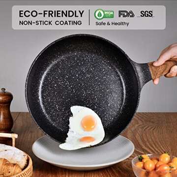 DIIG Nonstick Frying Pans Set with Eco-Friendly Granite Coating