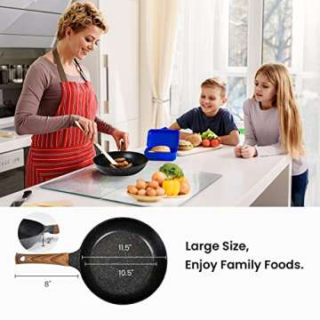 DIIG Nonstick Frying Pans Set with Eco-Friendly Granite Coating