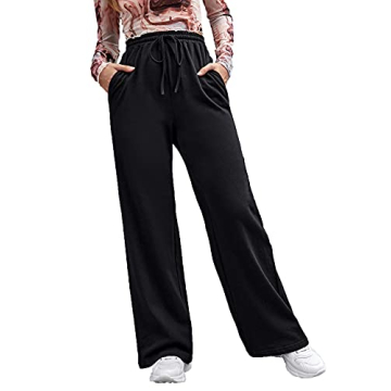 Floerns Women's Stylish High Waist Wide Leg Sweatpants