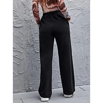 Floerns Women's Stylish High Waist Wide Leg Sweatpants