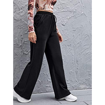 Floerns Women's Stylish High Waist Wide Leg Sweatpants