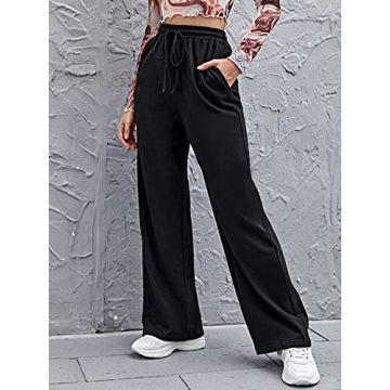 Floerns Women's Stylish High Waist Wide Leg Sweatpants