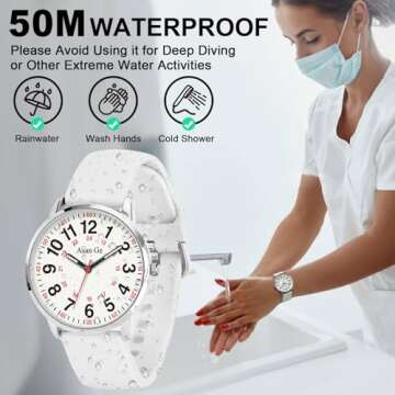 Asan Ge Nurse Watch for Nurse, Medical Professionals, Students, Doctors, Waterproof with Luminous Ea...