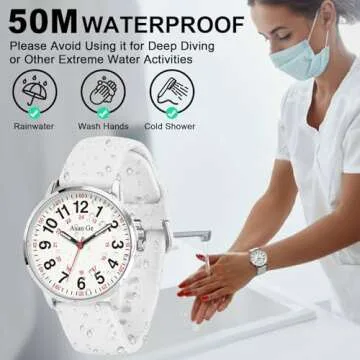 Asan Ge Nurse Watch for Nurse, Medical Professionals, Students, Doctors, Waterproof with Luminous Ea...