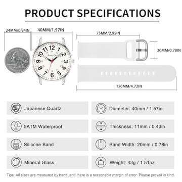 Asan Ge Nurse Watch - Waterproof, Luminous, Easy to Read Dial