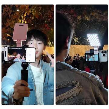 OmniMaster Phone Vlog Selfie Monitor Screen, Magnetic Phone Holder Clip Mount, Using Rear Camera for Selfie Vlog Live Stream TikTok, Instagram, YouTube, iPhone & Android Phone Compatible