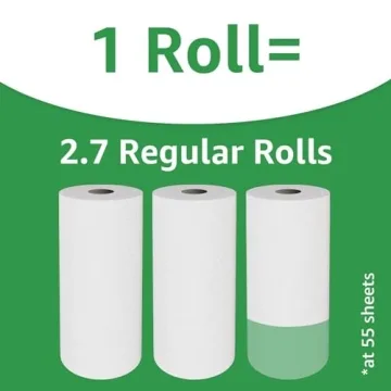 Amazon Basics 2-Ply Flex-Sheets Paper Towels, 12 Basics Rolls = 32 Regular Rolls, Everyday Value with 150 Sheets per Roll