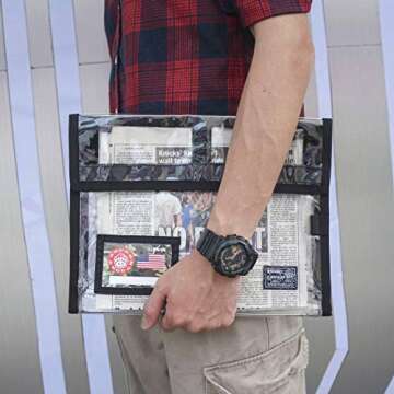 Rough Enough Clear Accordian File Organizer Document Expanding File Folders Case Bag for Filing Portable Accordion Important Document Magazine Holder A4 Paper Letter Manila