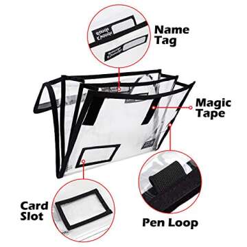Rough Enough Clear Accordian File Organizer Document Expanding File Folders Case Bag for Filing Portable Accordion Important Document Magazine Holder A4 Paper Letter Manila