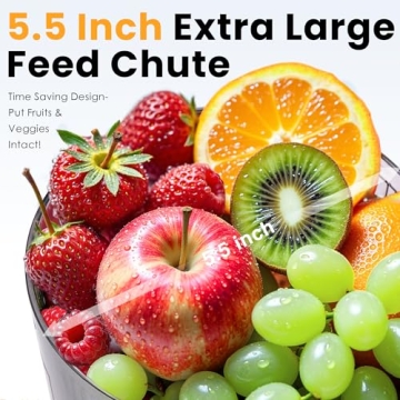 Cold Press Juicer - 5.5 Inch Wide Feed Chute, High Yield Nutrient Extraction