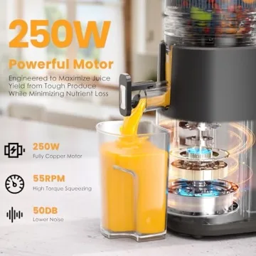 Cold Press Juicer with 5.5-Inch Wide Feed Chute