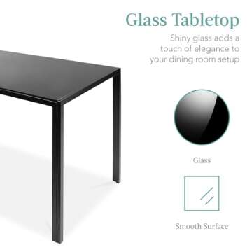 Best Choice Products 5-Piece Glass Dining Set, Modern Kitchen Table Furniture for Dining Room, Dinet...