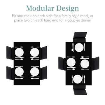 Best Choice Products 5-Piece Glass Dining Set, Modern Kitchen Table Furniture for Dining Room, Dinette, Compact Space-Saving w/Glass Tabletop, 4 Upholstered PU Chairs, Metal Steel Frame - Black