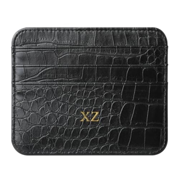 ZIPULIS Custom Initial Wallet - Slim PU Leather Cardholder
