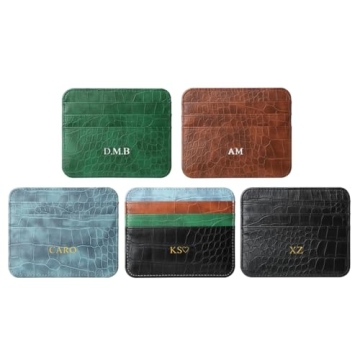 ZIPULIS Custom Initial Wallet - Slim PU Leather Cardholder