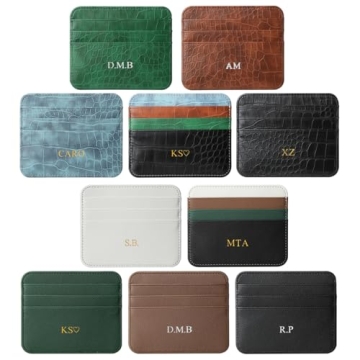 ZIPULIS Custom Initial Wallet - Slim PU Leather Cardholder