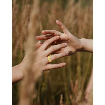 COLOYAN 15Pcs Gold Dome Chunky Rings for Women 18K Gold Plated Croissant Braided Twisted Round Signet Rings Adjustable Open Band Ring Minimalist Statement Ring Jewelry