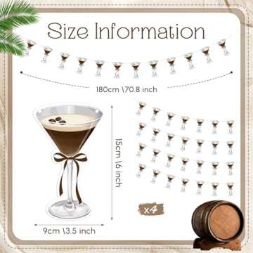Dispowreath 4 Pcs Dirty Martini Party Banner Bar Themed Bachelorette Party Decorations Hanging Sign for Espresso Martini Birthday a Tini Bit Older Party Decorations
