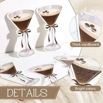 Dispowreath 4 Pcs Dirty Martini Party Banner Bar Themed Bachelorette Party Decorations Hanging Sign for Espresso Martini Birthday a Tini Bit Older Party Decorations