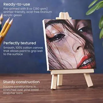 Arteza Mini Canvases with Easels for Art Enthusiasts