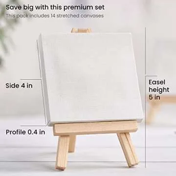 Arteza Mini Canvases with Easels for Art Enthusiasts