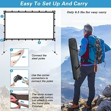 XHYCPY 100" Portable Projector Screen for Movies