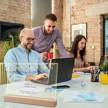 Acrylic Calendar for Desk, Clear Dry Erase Board Calendar with LED Light 13 x 9 for Bedroom/Office,Writing List Clear Weekly/Monthly,incudes 6 Dry Erase Markers (Acrylic Calendar Board)