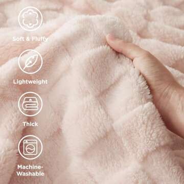Bedsure Pink Throw Blanket - Super Soft Cozy Luxury Throws