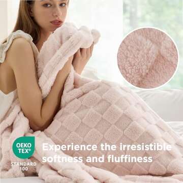 Bedsure Pink Throw Blanket - Super Soft Cozy Luxury Throws