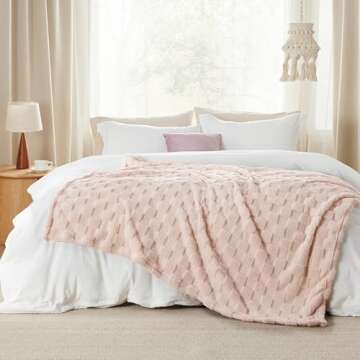 Bedsure Pink Throw Blanket - Super Soft Cozy Luxury Throws