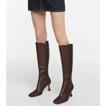 Dsevht Stylish Brown Knee High Boots for Women