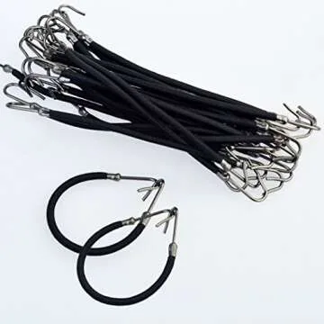 Miayon 24 Pieces Ponytails Hooks Elastic Band Hair Clips Rubber Bands Holder Hair Styling for Women Girls Black