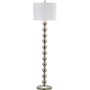 SAFAVIEH Lighting Collection Reflections Modern Farmhouse Stacked Ball Nickel 59-inch Living Room Bedroom Home Office Standing Floor Lamp (LED Bulb Included)