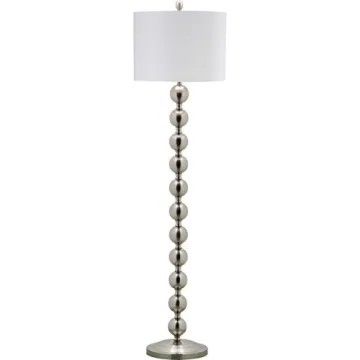 SAFAVIEH Lighting Collection Reflections Modern Farmhouse Stacked Ball Nickel 59-inch Living Room Bedroom Home Office Standing Floor Lamp (LED Bulb Included)