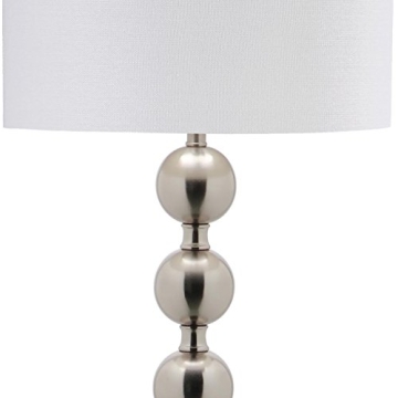 SAFAVIEH Lighting Collection Reflections Modern Farmhouse Stacked Ball Nickel 59-inch Living Room Bedroom Home Office Standing Floor Lamp (LED Bulb Included)