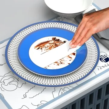 FASTELLONG Blue China Dinner Plates Set of 4 for Stylish Dining