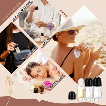 Tioncy 3 Pcs Glass Roller Bottles for Essential Oils