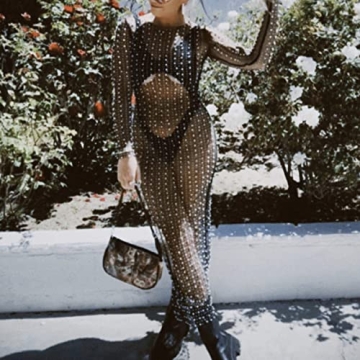 Chic Rhinestone Beach Cover Up Dress for Summer Events