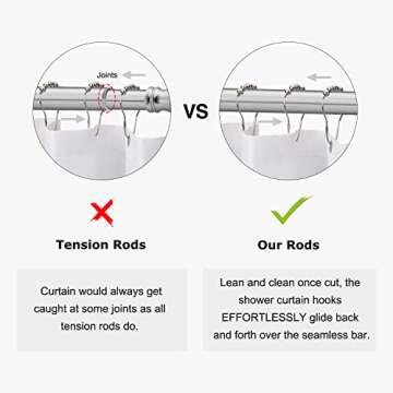 Naiture Stainless Steel 60'' x 30'' Corner Shower Curtain Rod with Ceiling Support, Brushed Nickel Finish