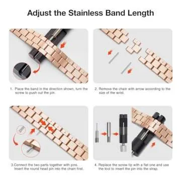 OMIU Thin Band Compatible with Apple Watch 40mm 38mm 41mm 42mm 44mm 45mm 49mm, Premium Stainless Steel Metal Replacement Adjustable Wristband Strap for iWatch Ultra SE Series 9/8/7/6/5/4/3/2/1 Women