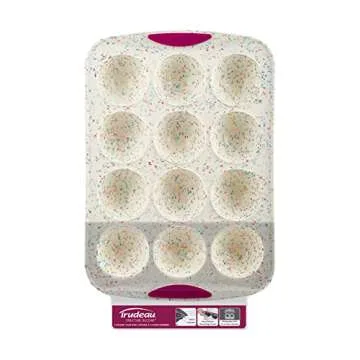 Trudeau Structure White Confetti Reinforced 12 Cup Dome Cake Pan/Mold Silicone Bakeware, Pan-12